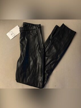 Zara Black Faux Leather Pants